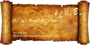 Ági Boglárka névjegykártya