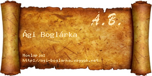 Ági Boglárka névjegykártya