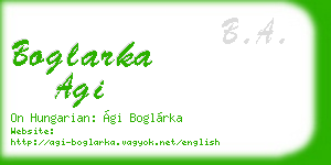 boglarka agi business card